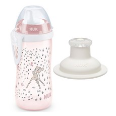 NUK First Choice鴨嘴兒童水杯+運動杯替換吸嘴組, 300ml, 1組, 小鹿斑比