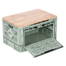 BIGANT 打開折疊盒48L+木頂套裝, 1組, 薄荷(折疊盒)