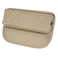 Benauto 菱格紋皮革縫隙收納袋, 1個, 米色
