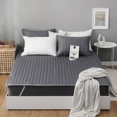 Seragio 純棉絎縫鬆緊帶式床墊, 炭灰色