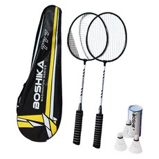 YESBRAND 羽毛球拍 2支 + 球袋 + 羽毛球 3顆 組合, 1套, WBR3