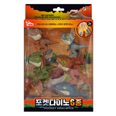 THINK Toys 口袋恐龍公仔6件組 隨機出貨, 1個