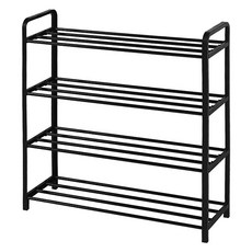 組裝式多功能鞋櫃 4層, 黑色