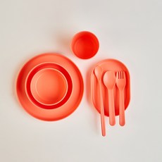 Simtong 幼兒托盤系列 23件全配組合, 1個, 珊瑚粉