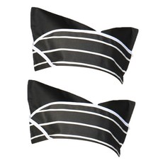 배색 패턴 헬로모 요리모자 sfca37, 화이트라인, 2개