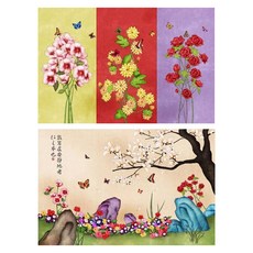 專為長輩設計的孝親拼圖 民畫 2 花蝶圖 1 + 3 花蝶圖 2 套組, 1套