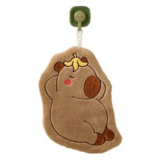 뷰레이터닷컴 카피바라 극세사 고급 주방 고리수건, 1개, 옐로우(바나나)