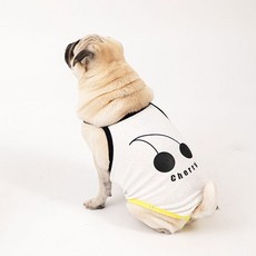 PUPPY GALLERY 狗狗櫻桃跑步運動上衣, 1個, 白色