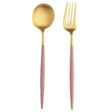 Cutipol Goa 甜點餐具2件組, 民族風粉紅金, 湯匙 + 叉子