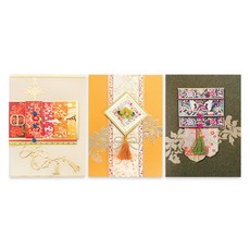 From&To 傳統圖案卡片 FT3005-123 3種套組, 混合顏色, 1套