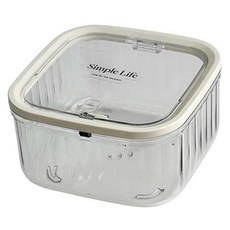 ABM사각 투명 수납함 소, 화이트, 1개