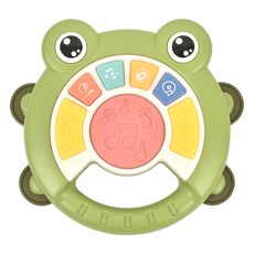 青蛙手柄鈴鼓 鼓 吉他旋律玩具, 混合顏色, 1個