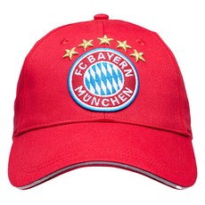 FcBayernMunchen 拜仁慕尼黑Logo棒球帽, 紅色