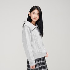 女童半拉鍊領針織衫 S642