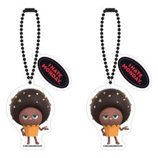 麵包理髮廳 壓克力鑰匙圈 巧克A, 混合顏色, 2個