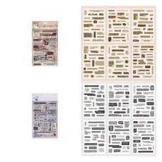 올리브파티 마음의단어 레터링 감성 빈티지 다꾸 스티커 6매 x 2종 세트, 브라운, 퍼플, 1세트