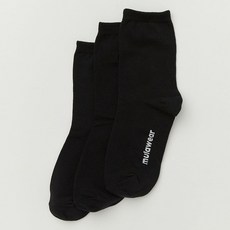 뮬라웨어 여성용 베이직 코튼 삭스 3켤레 세트 AWNESC804