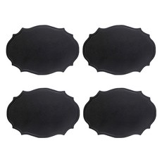 HELLOGEM 北歐貴族風皮革防水餐墊, 黑色, 4個