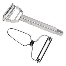 bella cuisine 不鏽鋼 2in1 多功能削皮刨絲刀 + 高麗菜寬型削皮刨絲刀組, 單一顏色, 1套