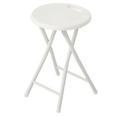 comet Home 摺疊可攜式圓凳 30 x 30 x 46cm, 白色, 1個