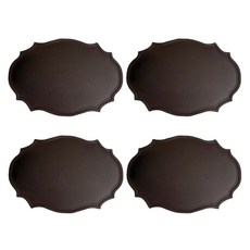 hellogem 北歐貴族皮革防水餐墊, 巧克力色, 4個