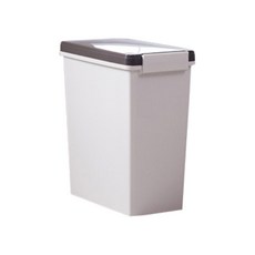 EZLIVING 防臭密封垃圾桶 20L, 象牙白 + 棕色