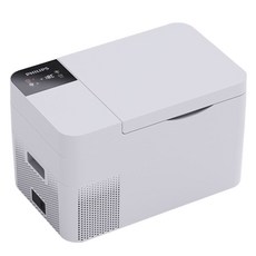 필립스 차량용 차박캠핑 냉장고 + 220V 어답터 세트, 25L, 화이트