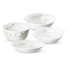 Corelle Brands 康寧餐具 Green Delight 餐具4件組, 混合色, 大麵碗 + 小麵碗 + 中沙拉碗 + 大小菜碗, 1套