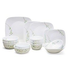 Corelle Brands 康寧餐具 Green Delight 韓式方形4人16件組, 1套