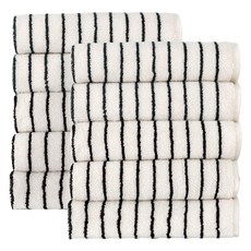 CASA VERDE 精梳棉先染條紋優質飯店毛巾 170g 30支, 10個, 黑色