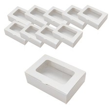 中央包裝 多用途透明窗盒 大, 白色, 10個