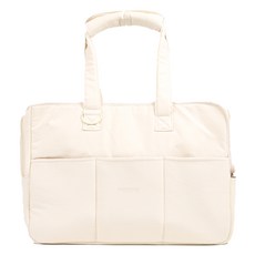 EGUEGU 寵物軟式甜筒外出提籠 + 斜背帶 + 頸枕 + 坐墊全套組合, 全組(包包+背帶+頸枕+墊子), 象牙白, 1個