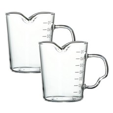 칼딘 내열유리 더블 푸어링 핸들 샷잔 90ml, 투명, 2개