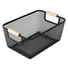 Nature Living 木柄網格方形籃, 混合色, 1個