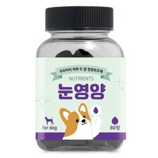 강아지 우리아이 하루 두 알 영양제, 80정, 눈물개선/눈건강, 1개