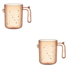 THE ZAKKA 厚實仙人掌浴室透明漱口杯, 橘色, 2個