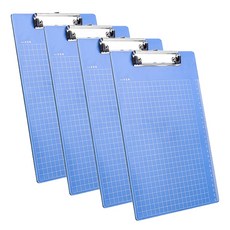 Maket Gamseong 硬質塑膠文件板夾 A4 扁平夾, 藍色, 4個