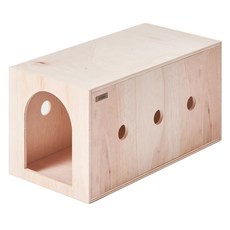 고양이 어린왕자 우드 수제작 숨숨집, 내츄럴, 1개