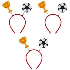 Allode 足球加油道具派對用髮帶, 07 獎盃足球, 3個