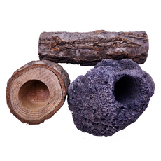 Bugs Zone 昆蟲棲木 + 餵食盤+ 火山石套組, 混合顏色, 1套