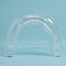 D-Wave水上遊戲亮片透明休閒浮排 DW009, 銀, 1個