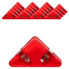 minhwashop 圓角長尾夾 透明紅色 I230052J, 20個, 1入