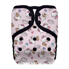 THiRSTiES 有機棉壓扣成長型口袋式布尿布 SANRIO聯名款 Hello Kitty Dear Bear XL, 1件