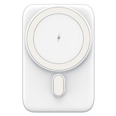 스마텍 2IN1 무선 충전 마그네틱 휴대용 보조배터리 5000mAh, 화이트, STPB-HB2