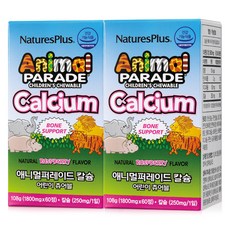 NaturesPlus 天然佳 兒童鈣片 108g, 60顆, 2個