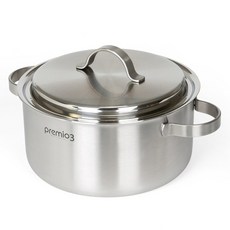 Kitchen-Art Premio 3 電磁爐適用三層不鏽鋼雙柄鍋, 1個, 24cm, 銀色