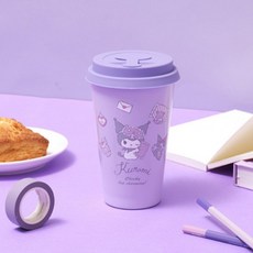 데이니즈 산리오 실리콘뚜껑 스텐 텀블러, 쿠로미, 1개, 400ml