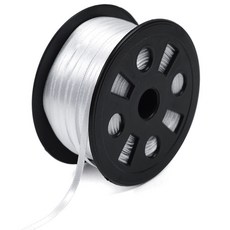 POPO FANCY Mungu 優質光澤單面緞帶 5 mm, 01白色, 1個, 90m