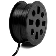 POPO FANCY 優質亮面單面緞帶 5mm, 10 黑色, 1個, 90m