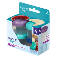 Sistema 드레싱 투 고 밀폐용기 세트, 1개, 밀폐용기 35ml x 4종
